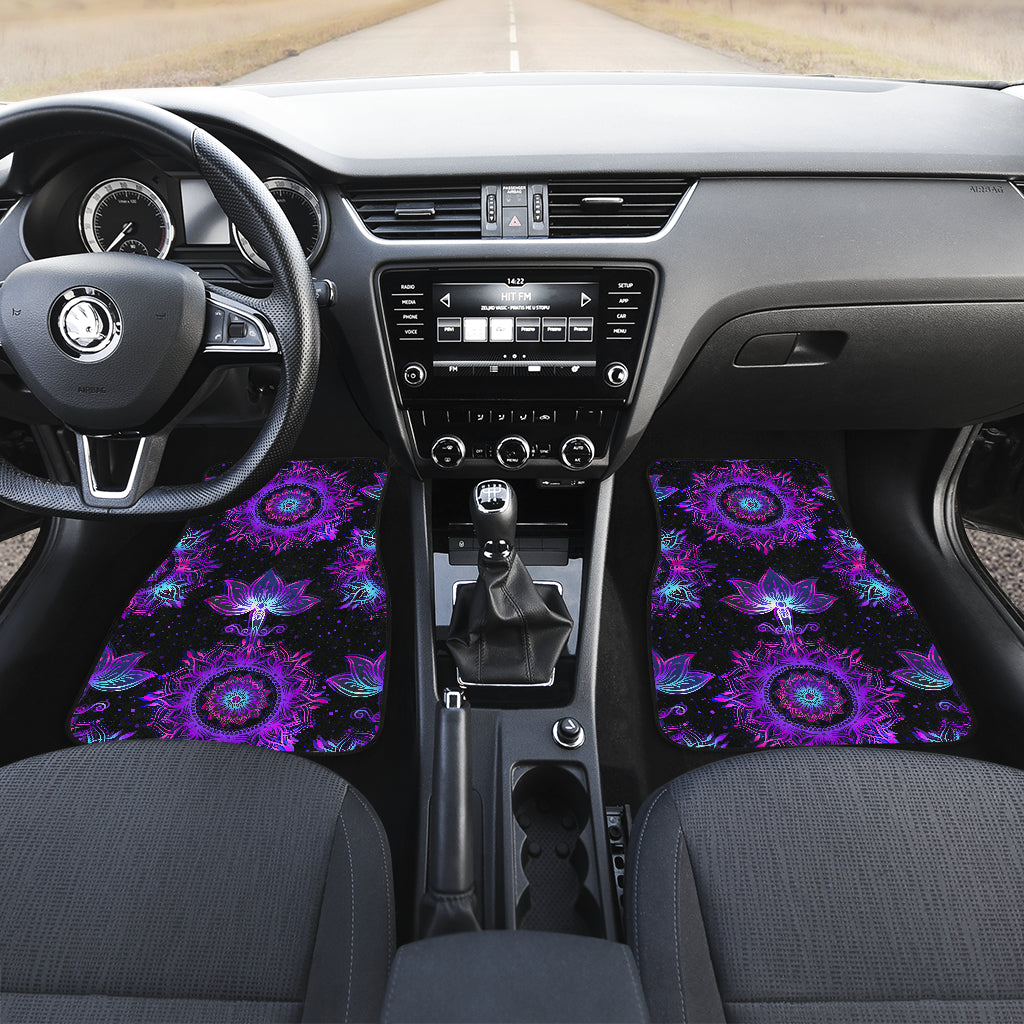 Purple Mandala Lotus Car Floor Mats