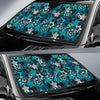 Turquoise Stars Car Sun Shade