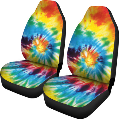 Colorful Tie Dye Print Abstract Art Car Seat Covers
