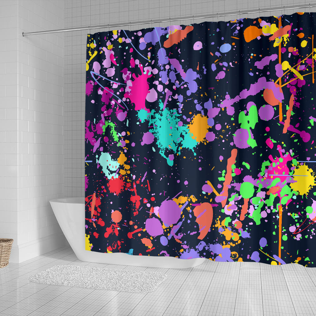 Colorful Paint Drip Abstract Art Shower Curtain