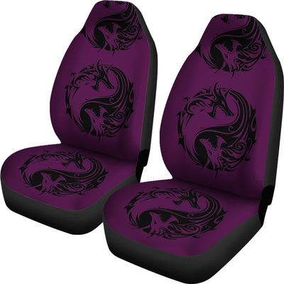 Purple Yin Yang Dragons Car Seat Covers