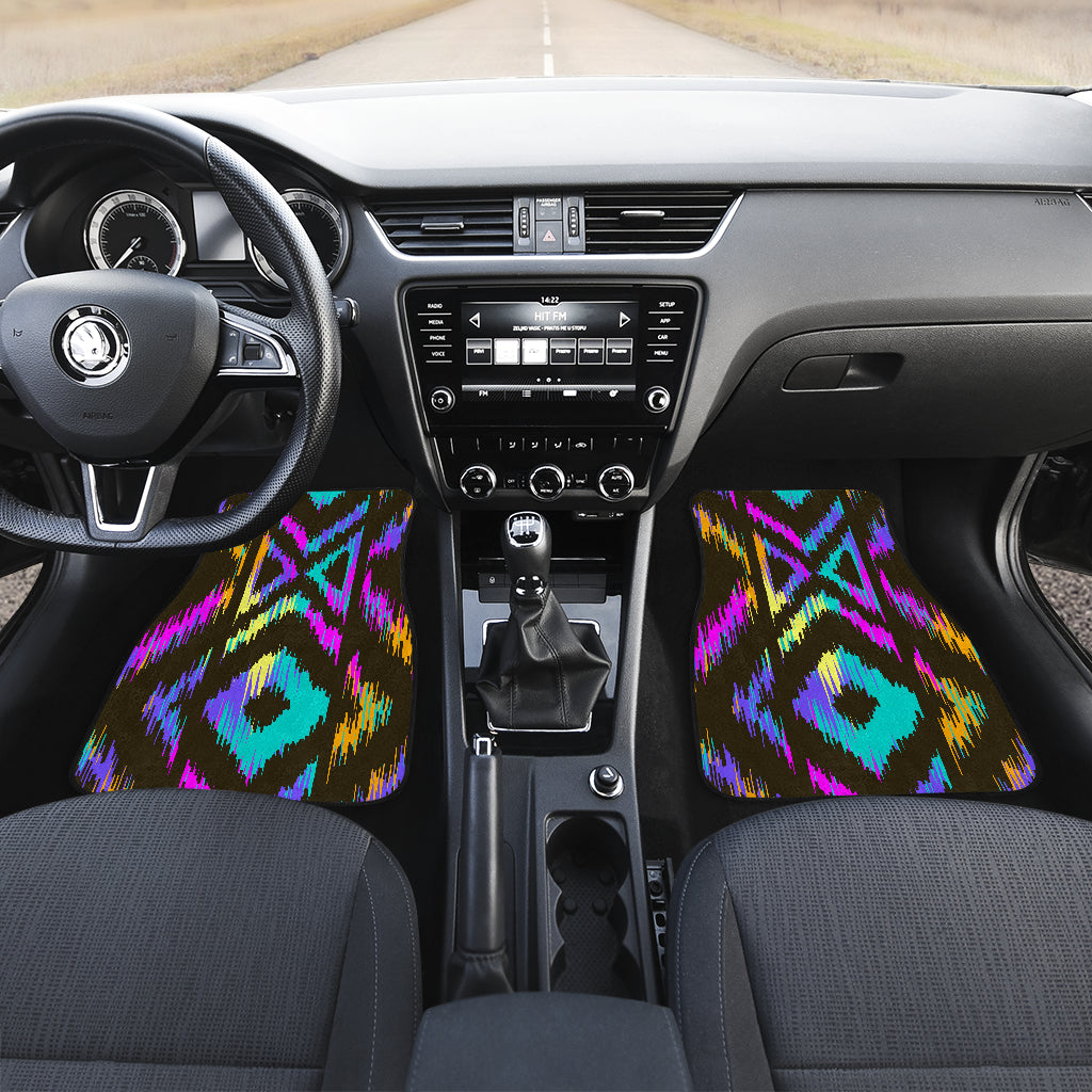 Neon Tribal Pattern Car Floor Mats