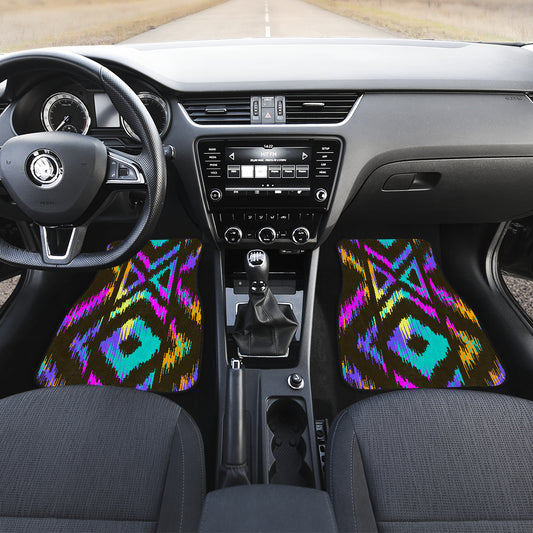 Neon Tribal Pattern Car Floor Mats