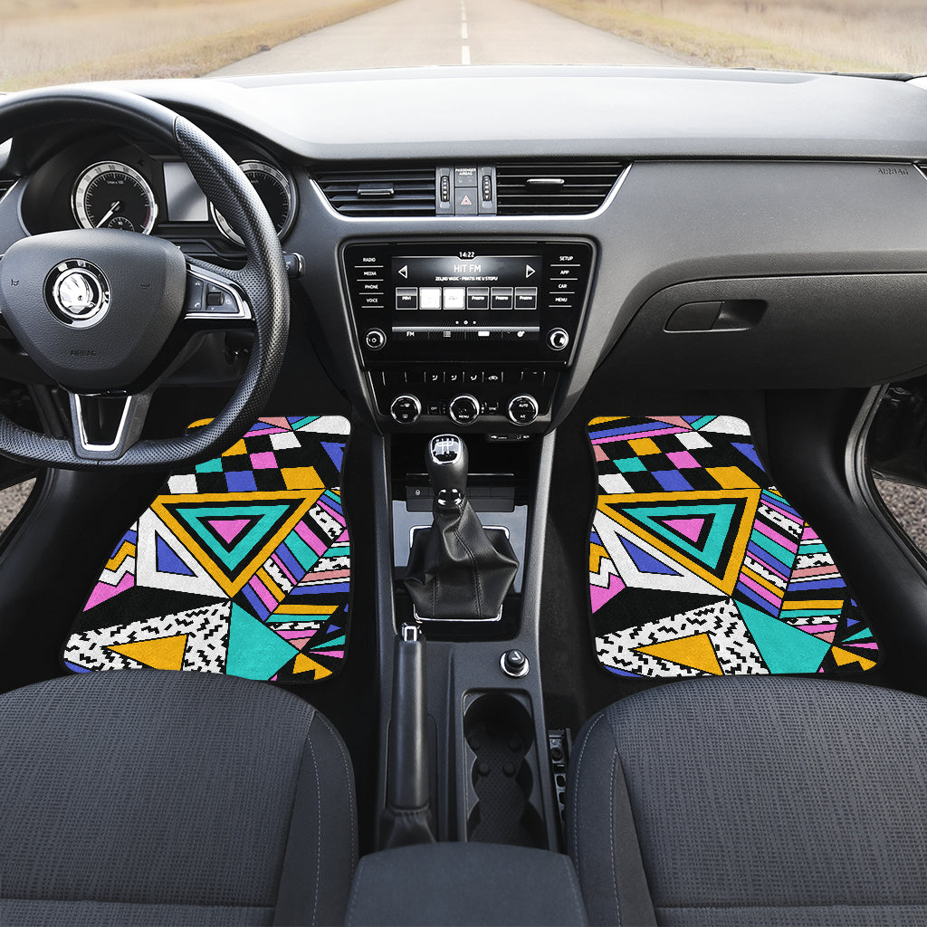 Colorful Abstract Triangles Car Floor Mats