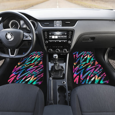 Colorful Abstract Zig Zag Car Floor Mats