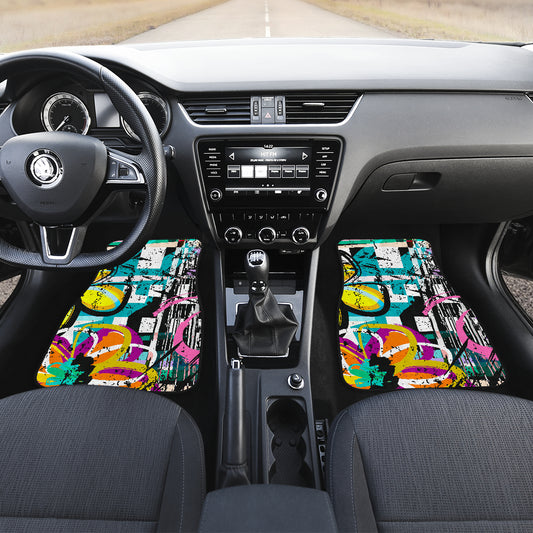 Colorful Floral Abstract Car Floor Mats