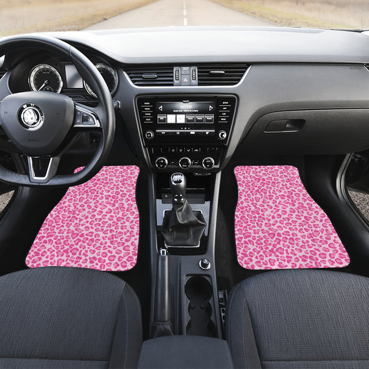 Pink Leopard Print Car Floor Mats