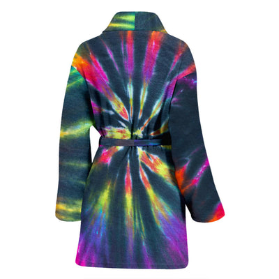 Womens Colorful Neon Tie Dye Bath Robe