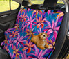 Blue Pink Floral Car Back Seat Pet Cover