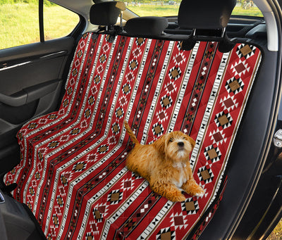 Red Ethnic Stripes Car Back Seat Pet Cover