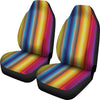 Rainbow Stripes Knit Print Car Seat Covers