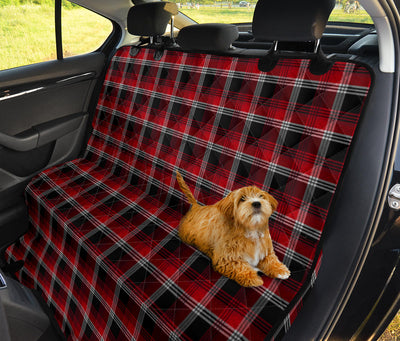Red Plaid Car Back Seat Pet Cover