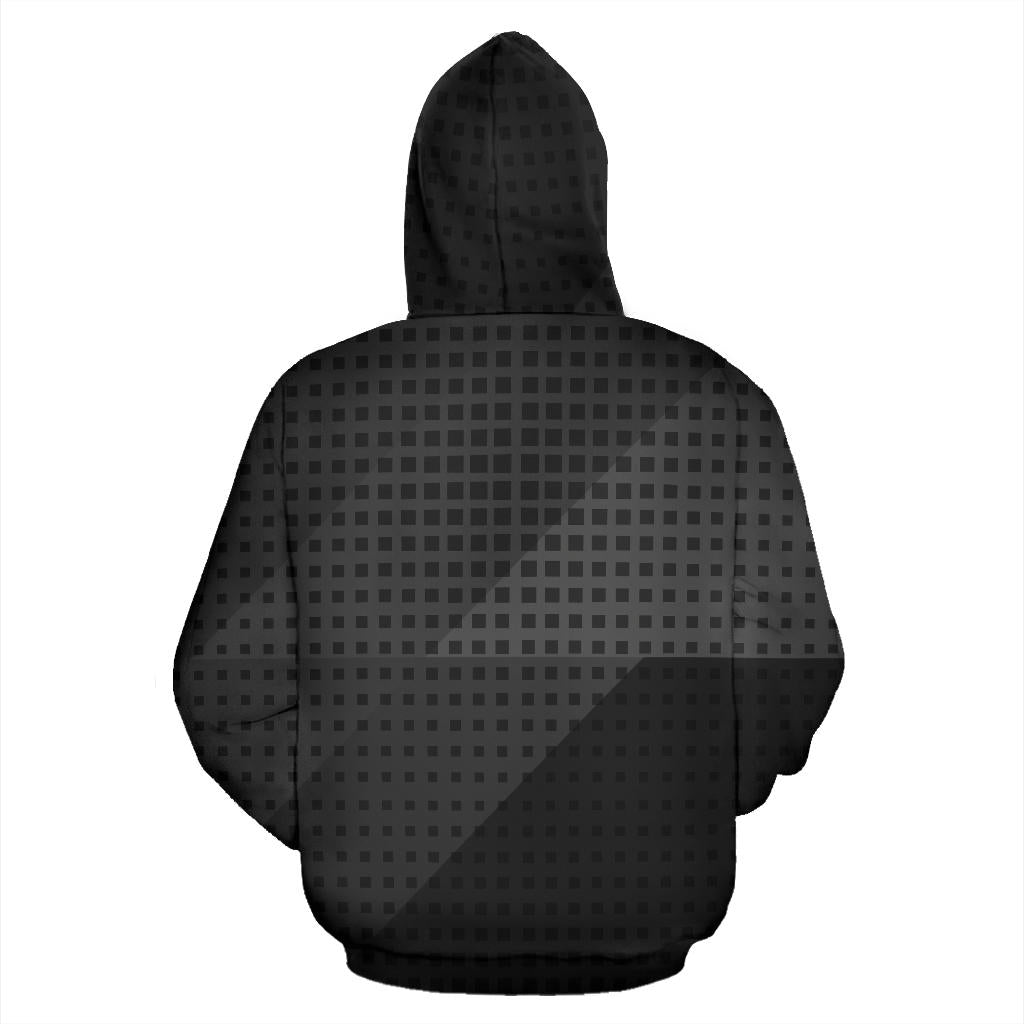 Dark Grey Diagonal Abstract Hoodie