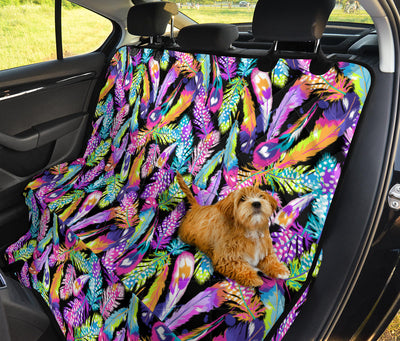 Colorful Feathers Car Back Seat Pet Cover