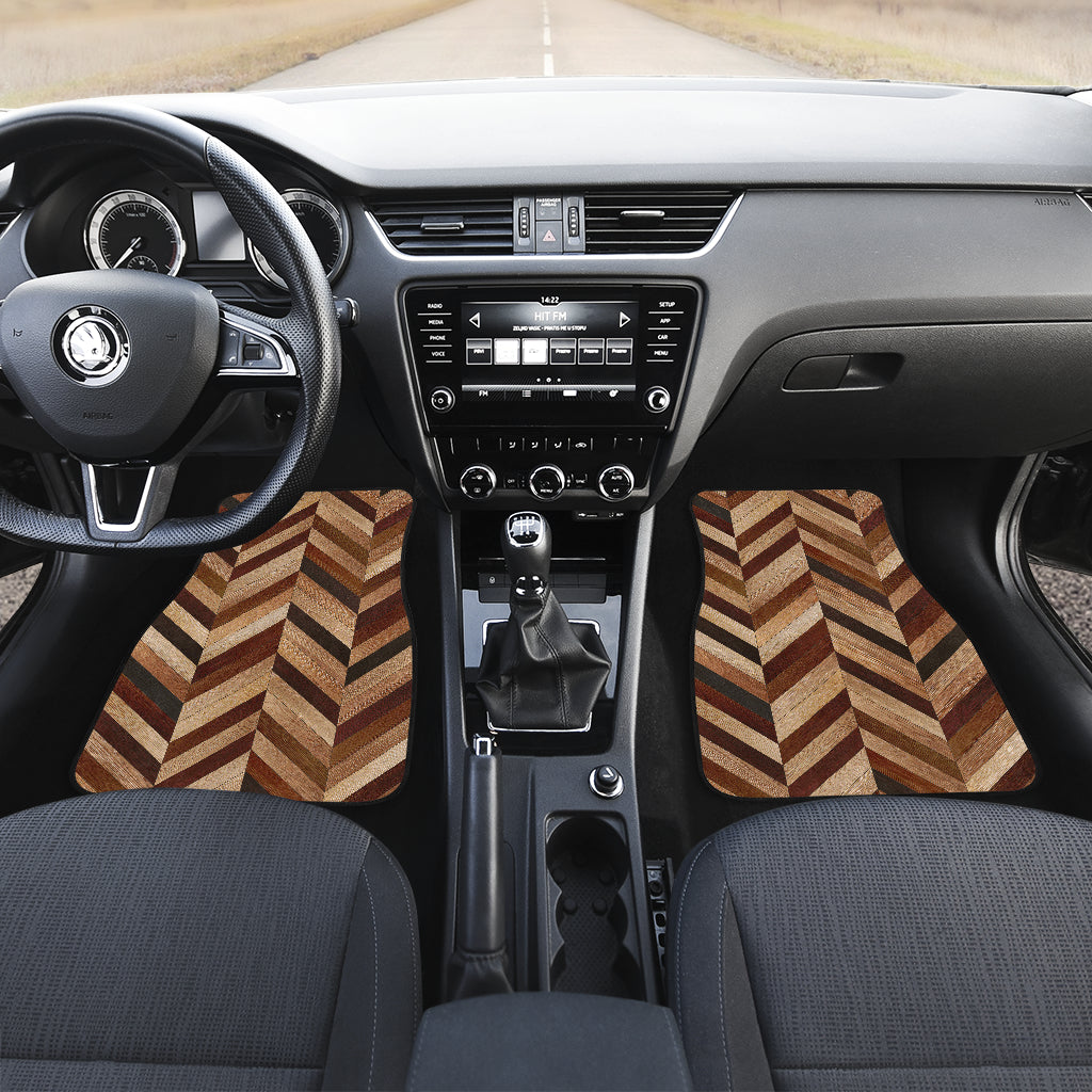 Brown Zig Zag Car Floor Mats