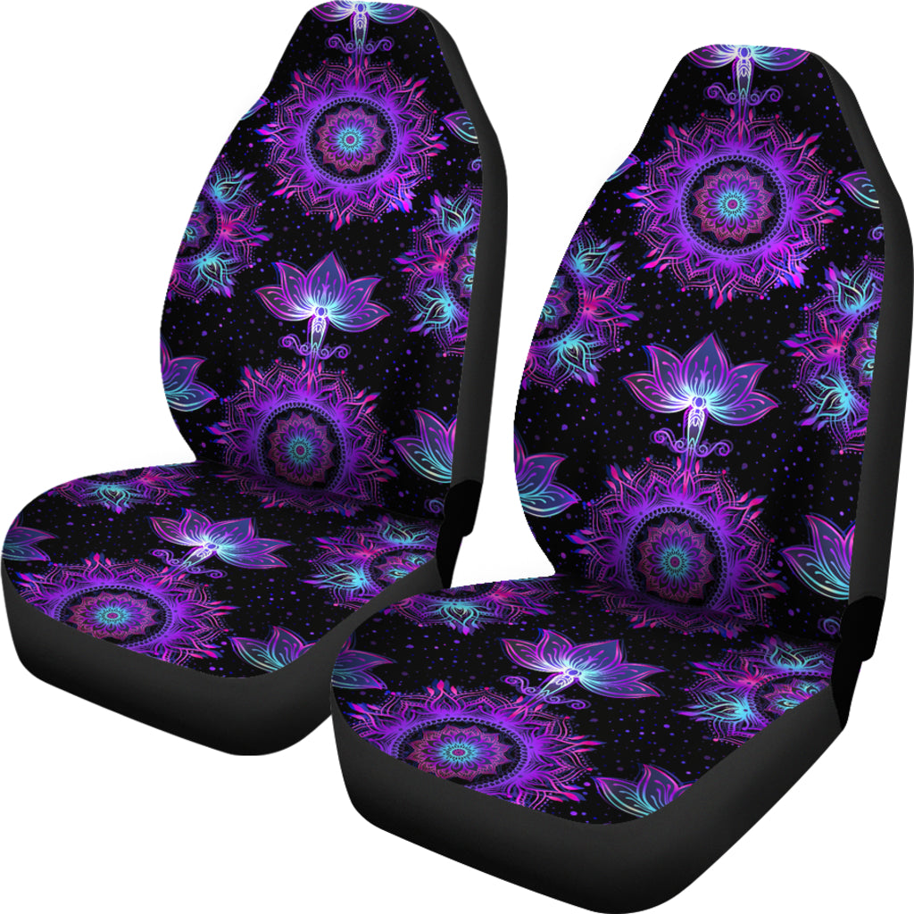 Purple Mandala Lotus Car Seat Covers