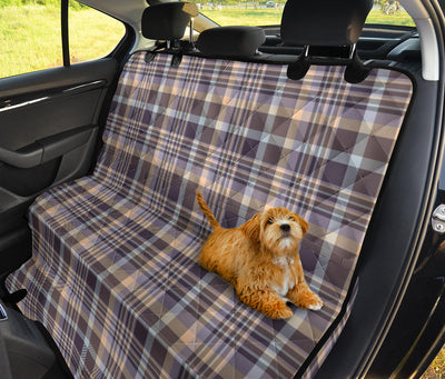 Beige Plaid Car Back Seat Pet Cover