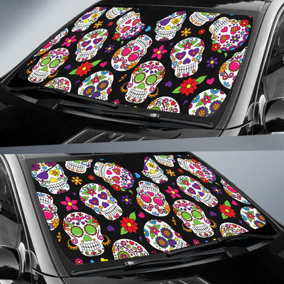 Colorful Sugar Skulls Car Sun Shades