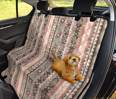 Beige Ethnic Stripes Car Back Seat Pet Cover