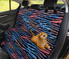 Blue Orange Abstract Stripes Car Back Seat Pet Cover