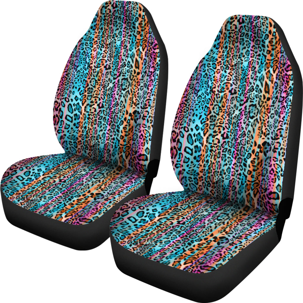 Colorful Leopard Print Car Seat Covers
