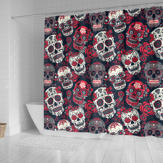 Sugar Skulls & Roses Shower Curtain