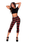 Red Plaid Capri Leggings