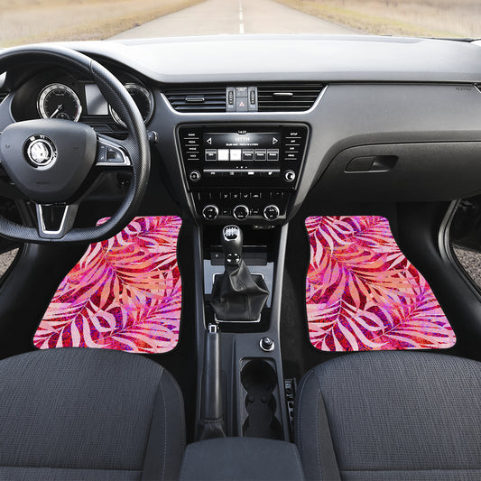 Pink Peach Leaves Car Floor Mats