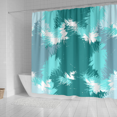 Teal Abstract Shower Curtain