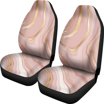 Cream Marble Print Car Seat Covers