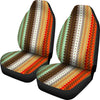 Brown Orange Ethnic Stripes Car Seat Covers