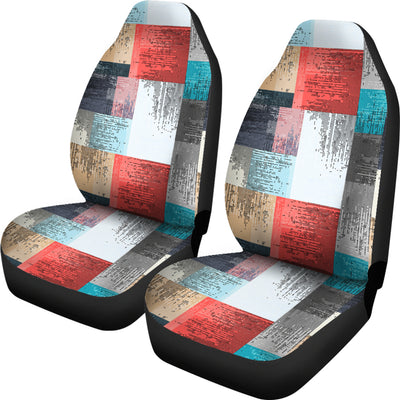 Red White Abstract Blocks Car Seat Covers