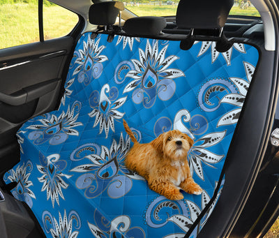 Blue Floral Decor Car Back Seat Pet Cover