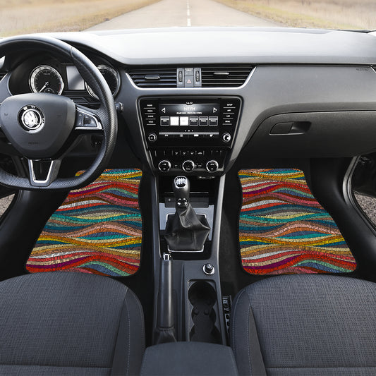 Colorful Abstract Waves Car Floor Mats