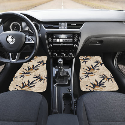 Beige Leaves 2 Car Floor Mats