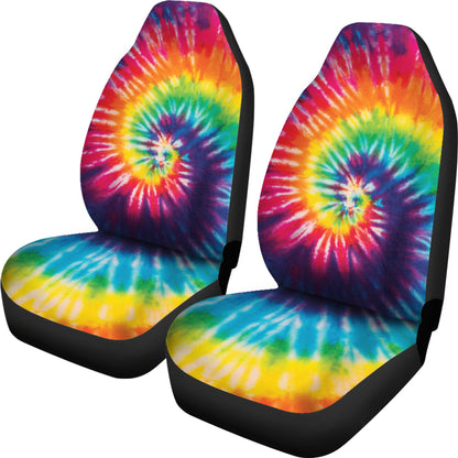 Colorful Tie Dye Print Spiral Car Seat Covers