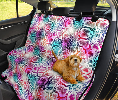 Colorful Snake Skin Print Car Back Seat Pet Cover