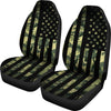 Army Green Camouflage American Flag Car Seat Covers