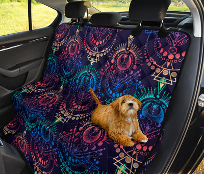 Colorful Spiritual Symbols Car Back Seat Pet Cover