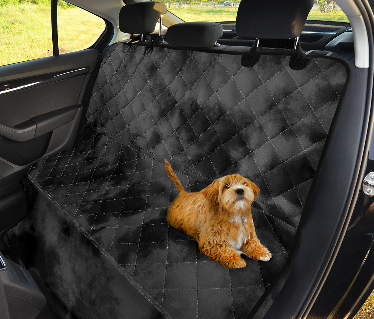 Grey Tie Dye Print Grunge Car Back Seat Pet Cover
