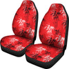 Red Oriental Plants Car Seat Covers