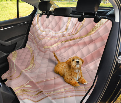 Cream Marble Print Car Back Seat Pet Cover