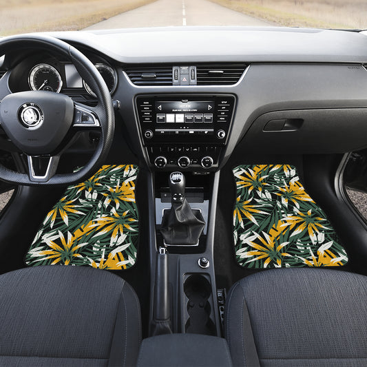 Green Yellow Leaves Car Floor Mats