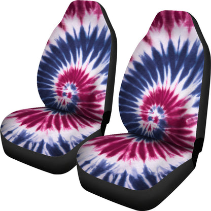 Red, White & Blue Tie Dye Print Car Seat Covers