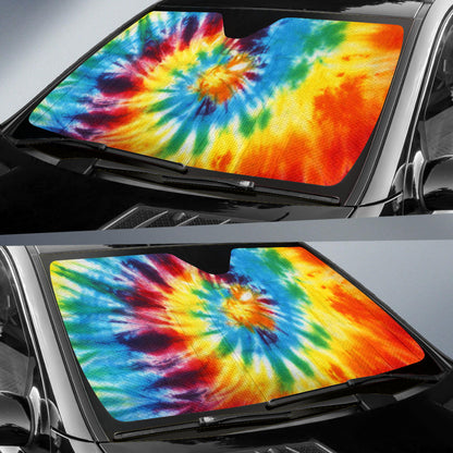 Colorful Tie Dye Print Abstract Art Car Sun Shades