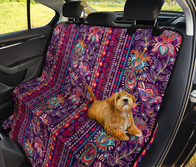 Red Persian Print Car Back Seat Pet Cover