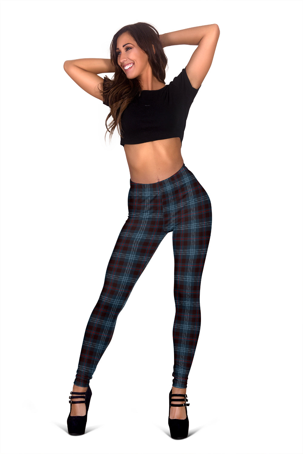 Blue Plaid Leggings