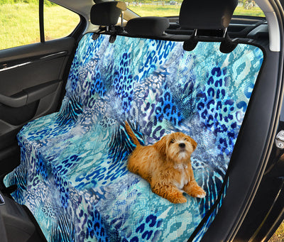 Blue Animal Print Car Back Seat Pet Cover