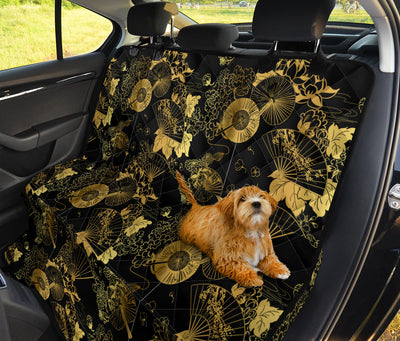 Black & Gold Oriental Car Back Seat Pet Cover