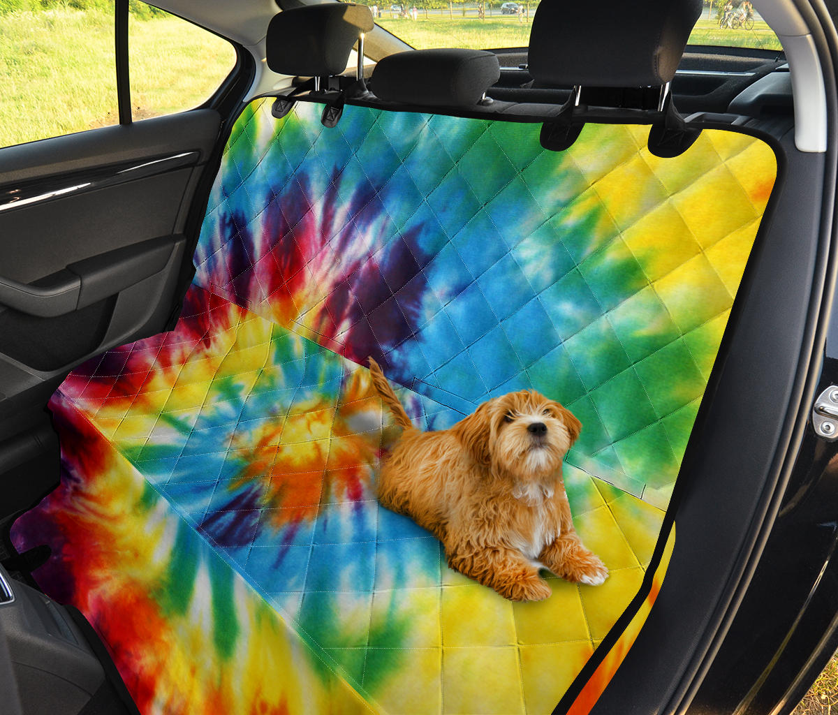 Colorful Tie Dye Abstract Art Car Back Seat Pet Cover